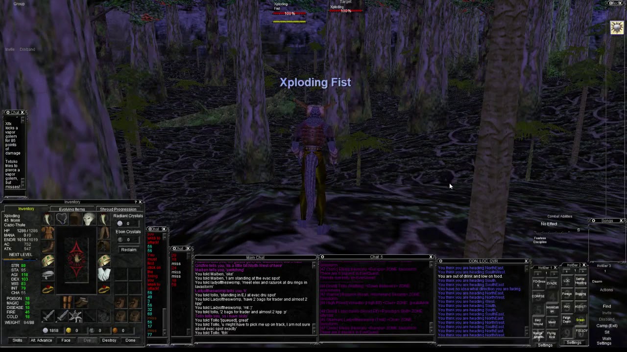 EQ P99 Iksar Monk lvl 44 Arena group in CoM! w Elexia, YouTube