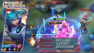 LING COSMO GUARD FASTHAND INSANE SPEED GAMEPLAY | SATISFYING LING COMBO VS TOP GLOBAL RAFAELA | MLBB