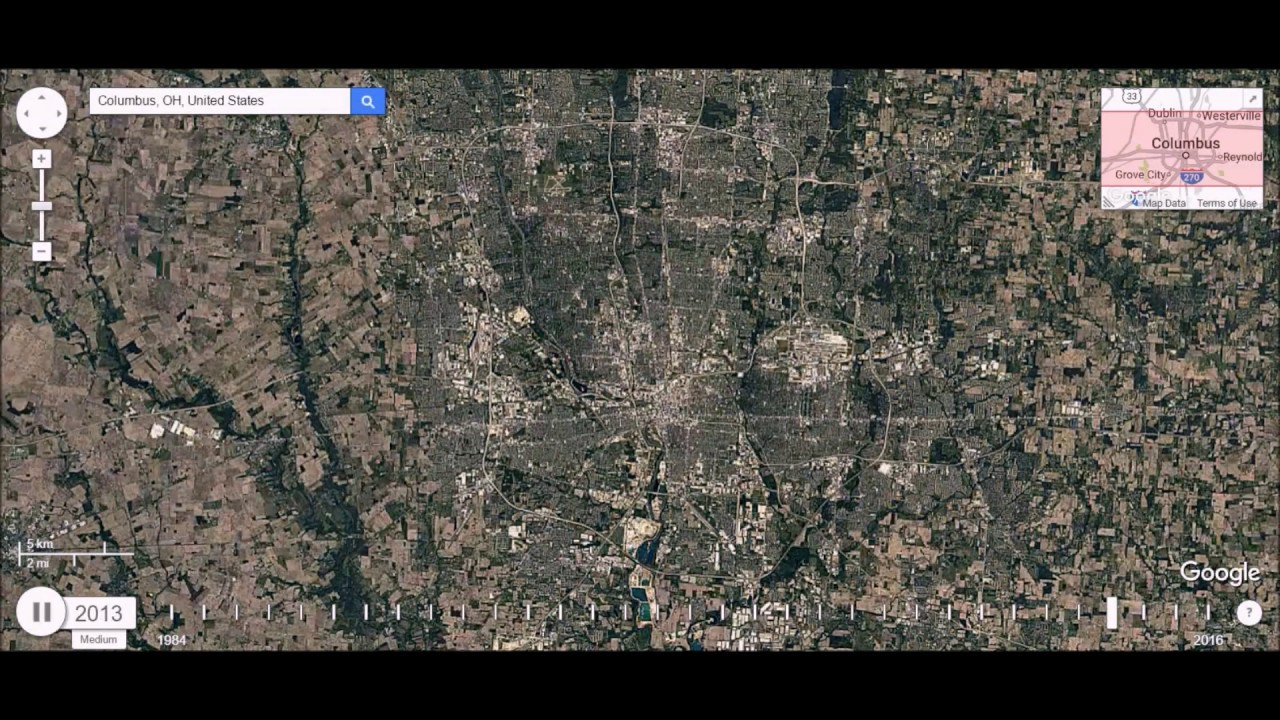 Columbus, Ohio Urban Sprawl Time Lapse YouTube