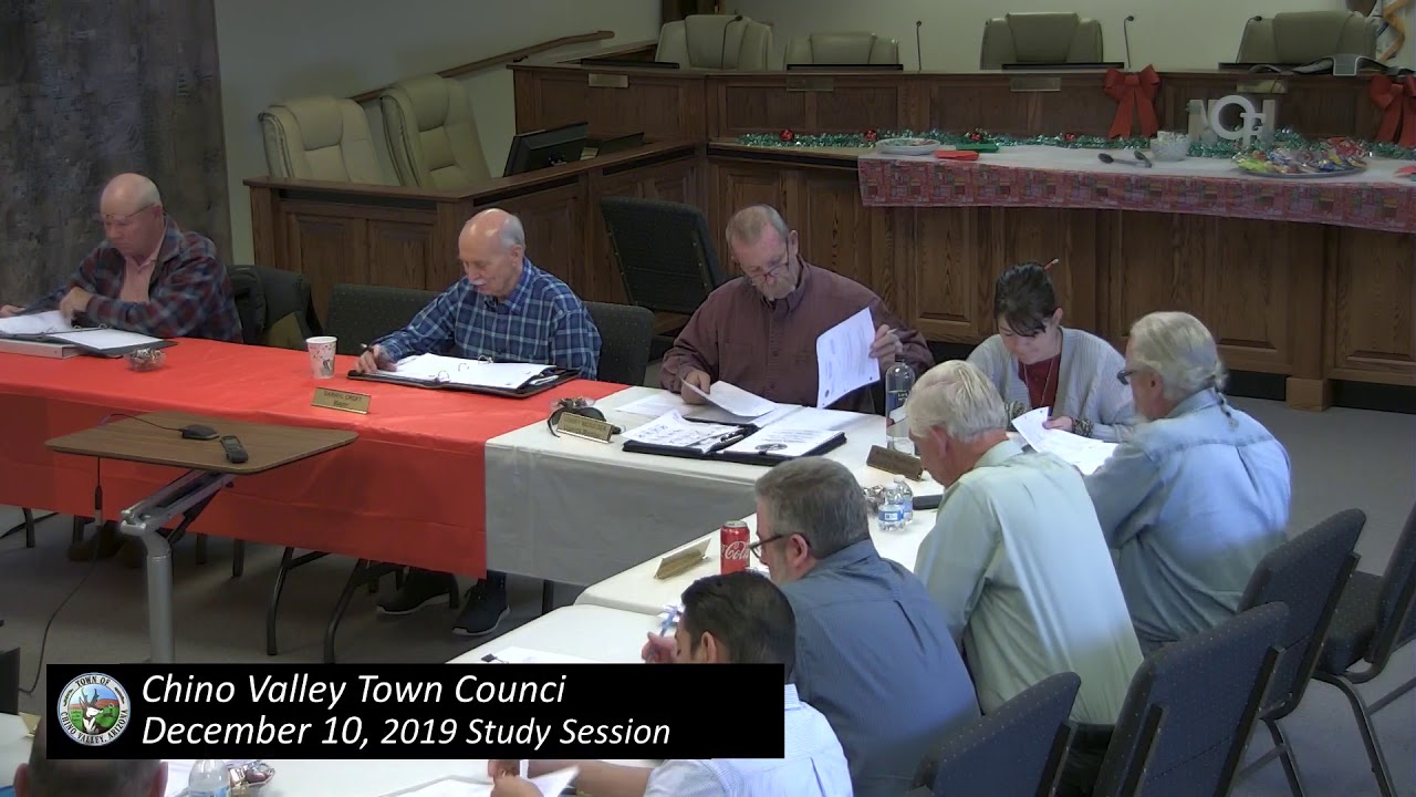 Chino Valley Town Council December 10th, 2019 Study Session YouTube