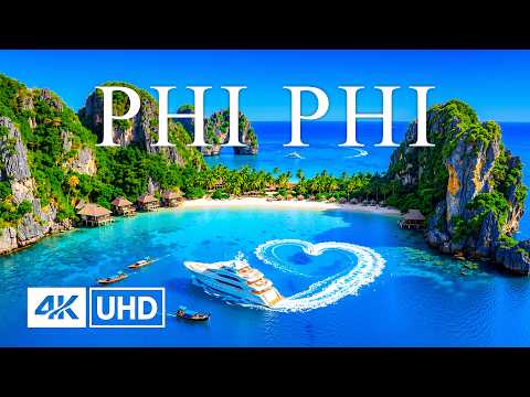Phi Phi Islands 4K Drone Footage 🇹🇭 | Breathtaking Beaches & Crystal-Clear Waters