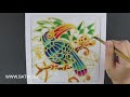 Batik painting  toucan by kamal arts