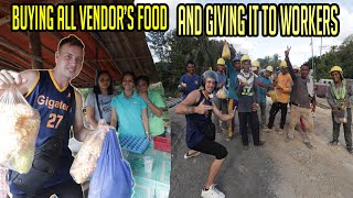 BUYING ALL VENDOR'S FOOD AND GIVING IT TO WORKERS BUYING ALL VENDOR'S FOOD AND GIVING IT TO WORKERS
