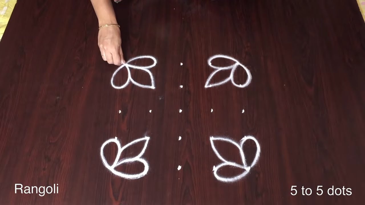 Traditional Sankranthi Muggulu 5×5 Dots Simple Pongal Kolam Designs and Rangoli