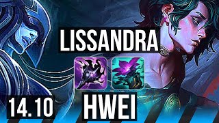 LISSANDRA vs HWEI (MID) | 9/1/5, Legendary, 800+ games | EUW Grandmaster | 14.10