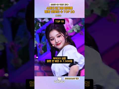 4세대 걸그룹 멤버별 멜론 팬맺기 수 TOP 20
