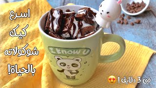 كيكة الكوب اسرع والذ كيكة شوكولاته |  chocolate cake in a mug