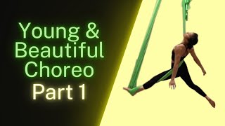 Beginner Aerial Hammock Choreography Tutorial | Young and Beautiful Part1