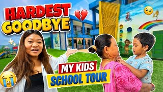 Mom Went Back To Pokhara| Baby Cried For An Hour😭 My kids School Tour ❤️