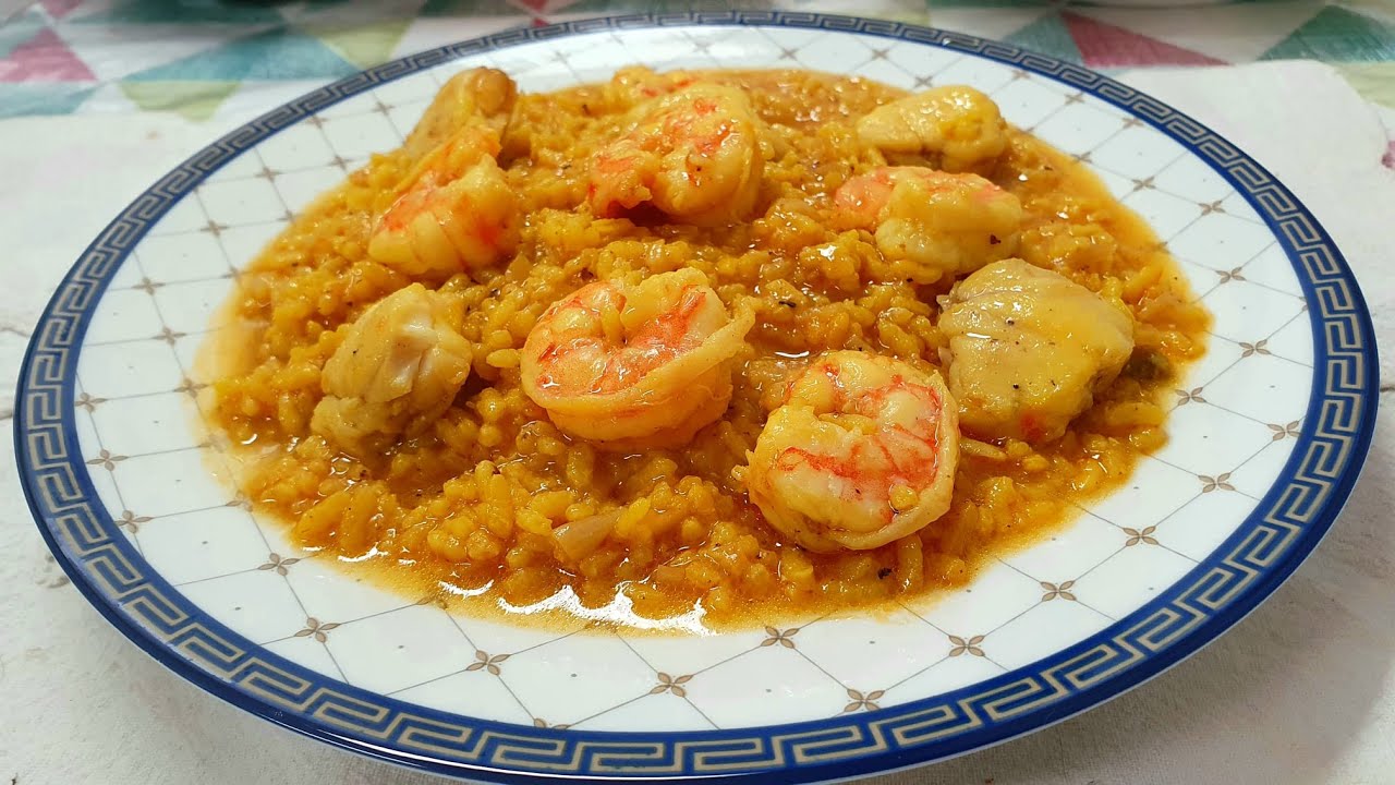 Arroz caldoso De rape y langostinos un toque distinto
