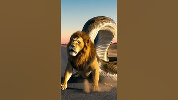 AI Animal Fighting，Lions and pythons #lion #ihavethisthingwithplants #tiger#snake #ai