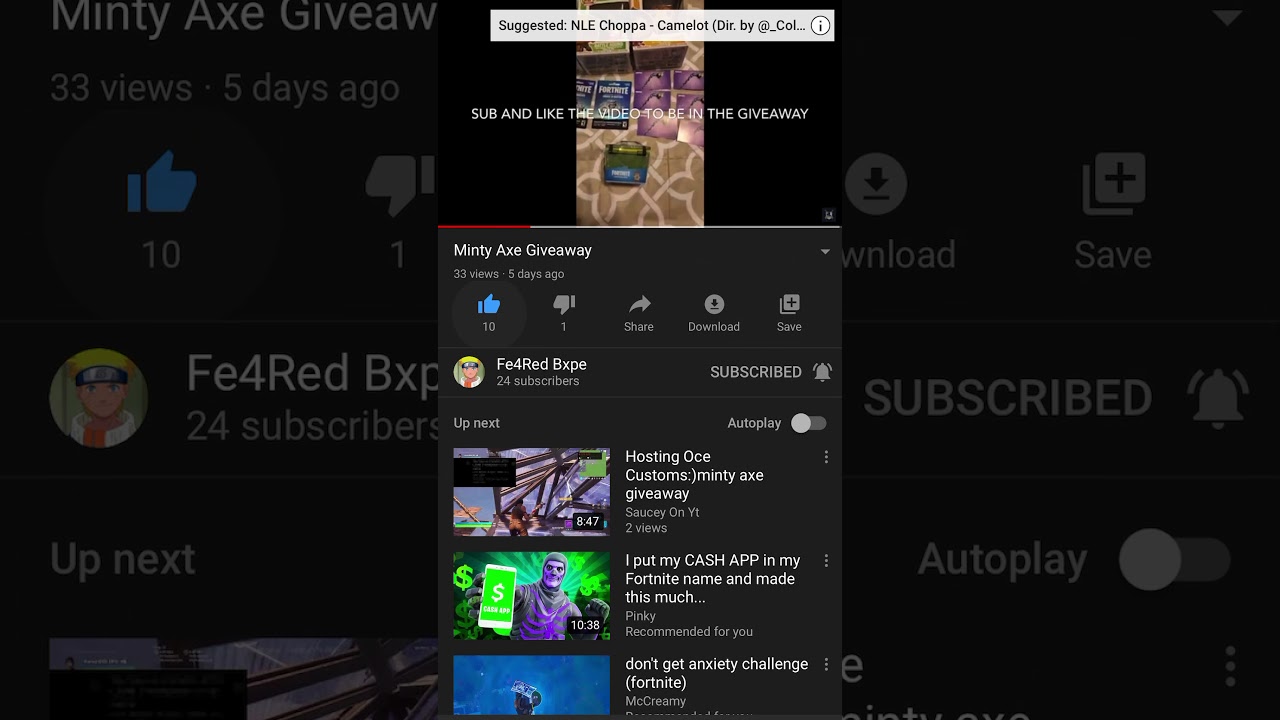 Subscribe To Him For Free Minty Axe Codes (Link In Description)