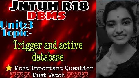jntuh r18 DBMS unit3 trigger and active database very important 😍💯👍 Gunshot 😱