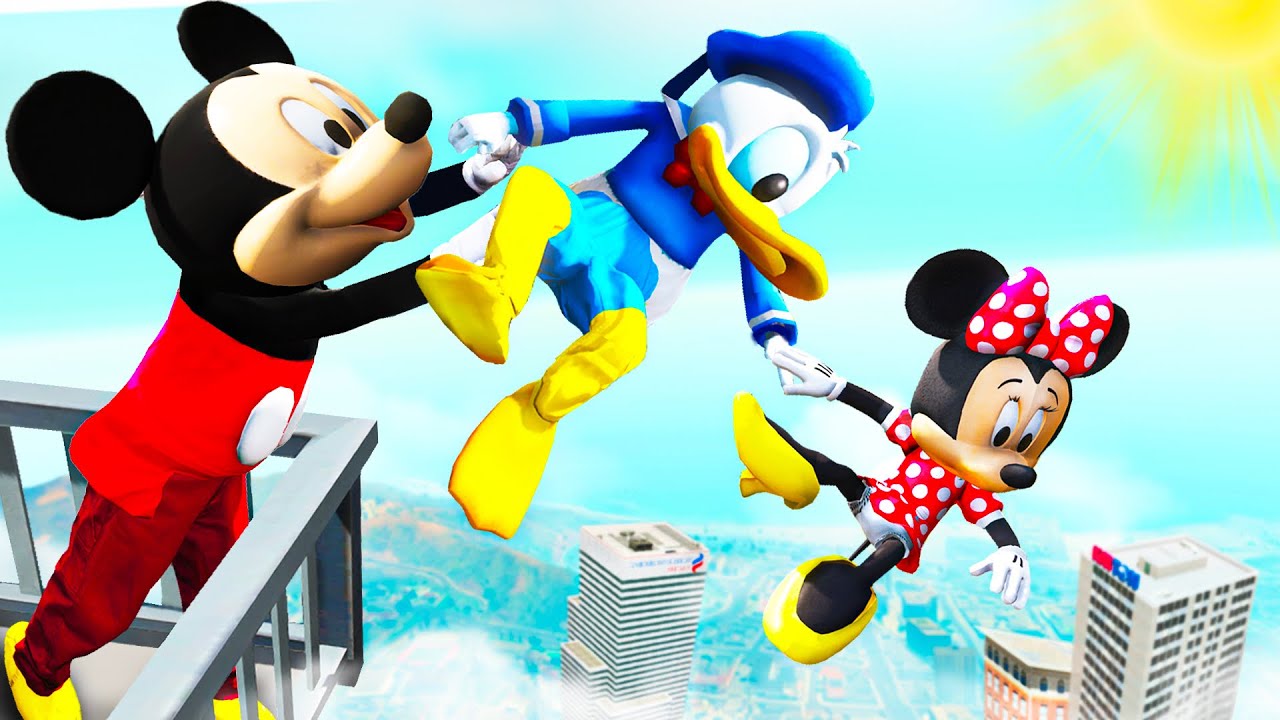 GTA 5 Mickey Mouse vs Donald Duck vs Minnie Mouse Water Ragdolls & Fails (Funny Moments) #6