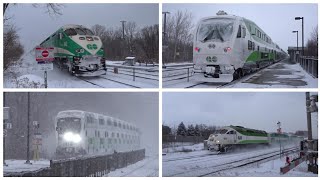 Go transit train action in the snow!