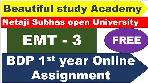 BDP 1styear Mathematics (EMT - 3) Assignment Ans|Netaji Subhash open University