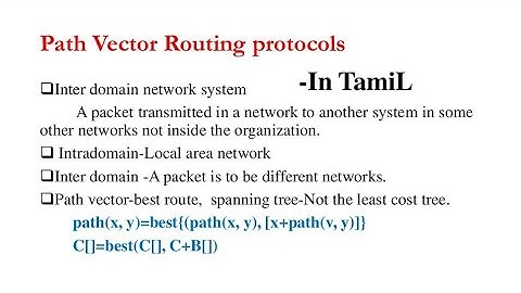 Path vector routing protocol - in tamil