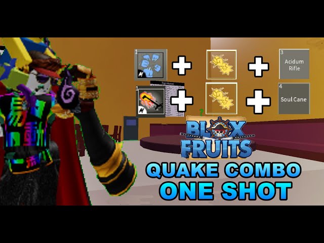 Epic one shot combo with Quake and Death step [Blox Fruits] 