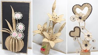 5 Flower vase decoration ideas with jute | Home decoration ideas