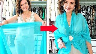 4 Fashion DIY Tunic Options Made from a Scarf in 5 Minutes | Tips & Hacks for Women #55