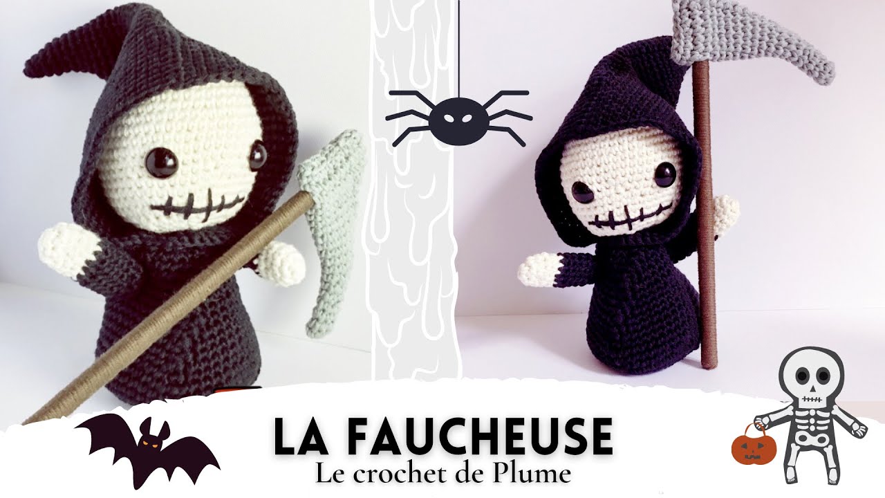 Comment faire La Faucheuse au Crochet 👻 La Mort Spécial Crochet Halloween Tuto français 🎃 Amigurumi
