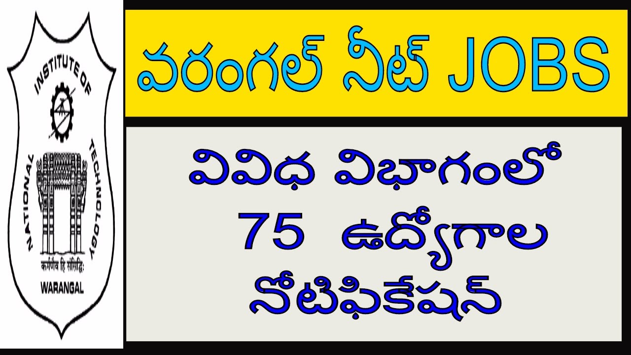 NIT warangal  recruitment 2017 ||NIT JOBS|| TELANGANA GOVT JOBS||10+2 jobs in telanhana