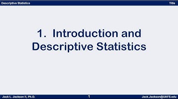 Statistics 1.1.1 Introduction to Probability and Statistics