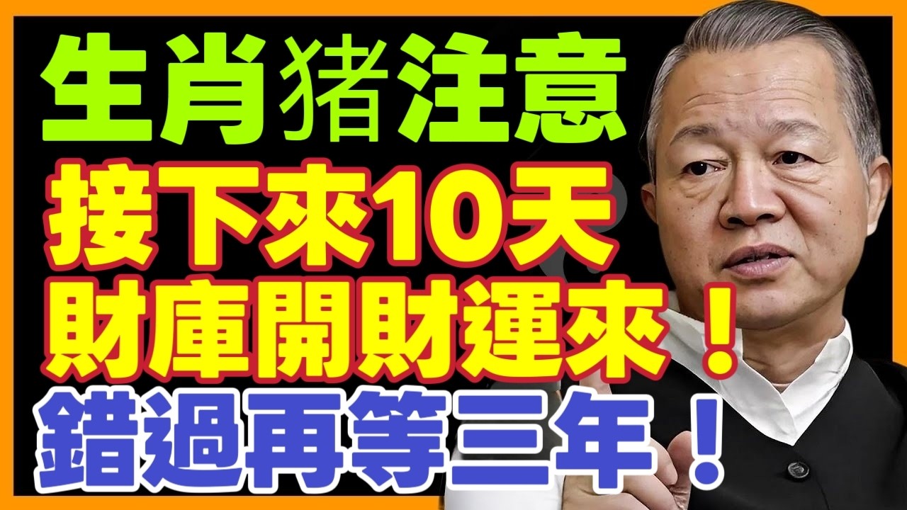 醋過再等三年！ 生肖猪：別錯過！ 接下來10天是全年最佳“入袋期”，財庫大開，只進不出！ #生肖猪#馬年大吉#財運爆棚#財庫大開# #財運密碼#生肖運勢#曾仕強 #十二属相 #財運  #易经