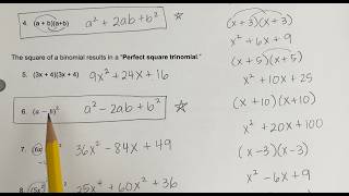 A1 EnV 7-3 Multiplying Polynomials (Special Cases) and Intro to Dividing Polynomials