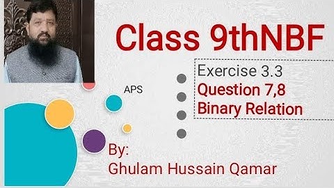 Math Class 9 Ex 3•3 Q (7,8) Cartesian Product Arrow Diagram NBF FBISE BY Ghulam Hussain Qamar