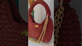 Bolsa de crochê de fio de malha! #crochet #fiodemalha #croche #artesanato #shorts