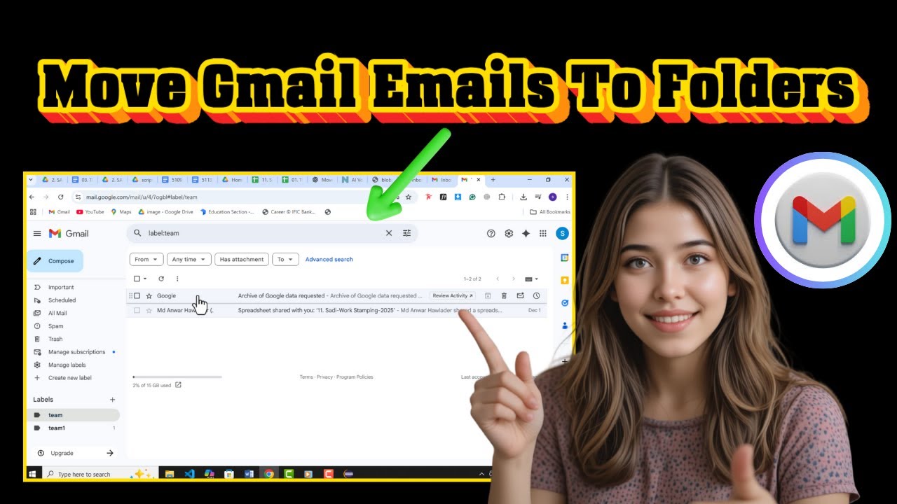 Как переместить электронные письма в папки в Gmail | Организация входящих сообщений (2026)