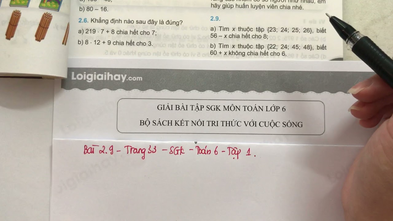 Giải Bài 2.9 trang 33 SGK Toán 6 Kết nối tri thức với... - youtube