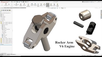 Rocker Arm V6 Engine SolidWorks Tutorial 2021! Learn from homee :D