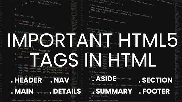 Some Important html5 tags in html - Urdu/Hindi