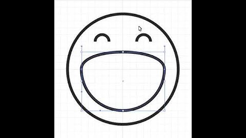 Quick emoji #2 - Laugh, in illustrator.