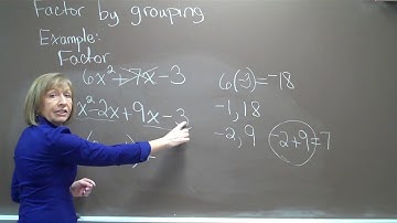 Factor 6x^2+7x-3 by grouping