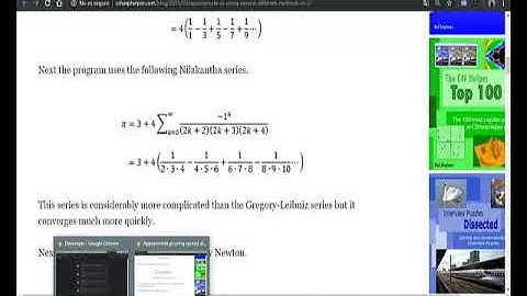 Video explicacion del taller - METODOS DE APROXIMACION A PI (LEIBNIZ Y NILAKANTA)