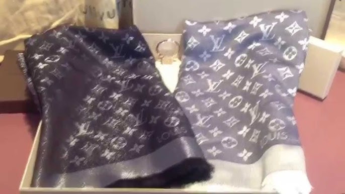 My naughty treat unboxing of a new to me Louis Vuitton denim blue shawl  wrap scarf so fabulous 