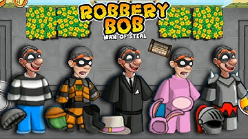 Robbery Bob - All Costumes Funny Video Game Part 9