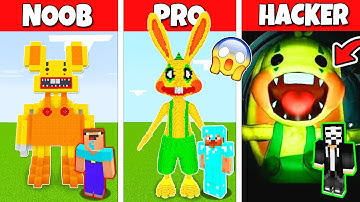 BUNZO BUNNY POPPY PLAYTIME 3 HOUSE BUILD CHALLENGE- NOOB vs PRO vs HACKER Minecraft Battle Animation