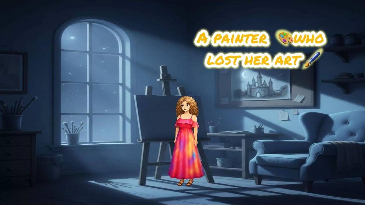 A painter who lost her art |UK English | kids story |motivational story