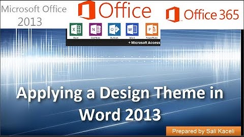 Word 2013 Tutorial:  Applying a Design Theme in Word