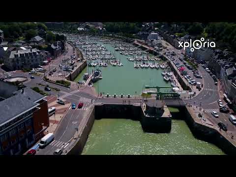 Saint-Valery-en-Caux port, France 2019.07 aerial video