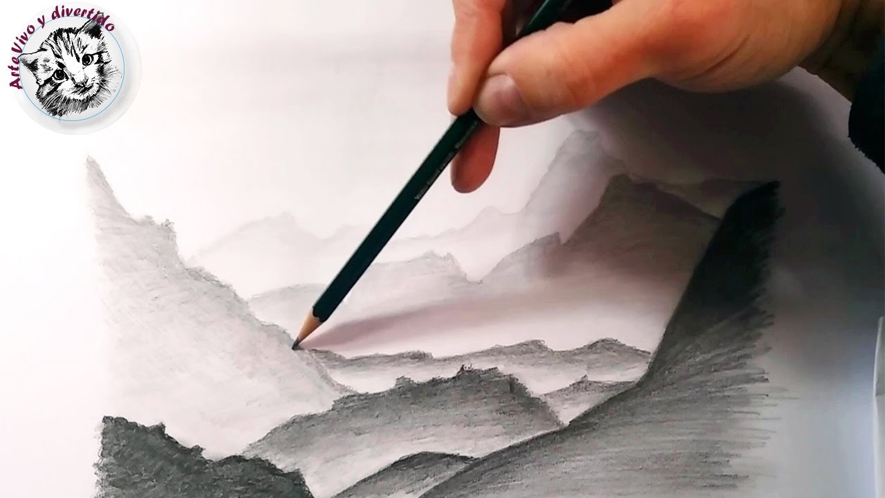 Tortuga realeza ajo Mas Tecnicas de Dibujo a Lapiz: Cómo Dibujar Paisajes y Montañas Lejanos -  YouTube