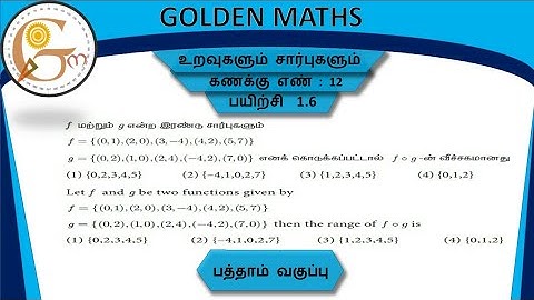 Sum number 12, exercise 1.6,SSLC-Relation and function// new text book //