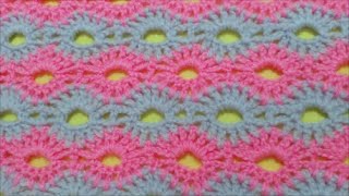 How to Crochet Road of flowers Stitch / Crochet Patterns # 2