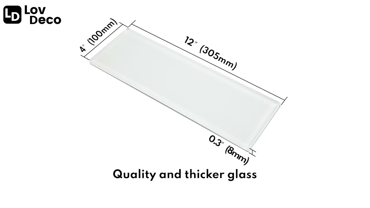 White glass subway tile