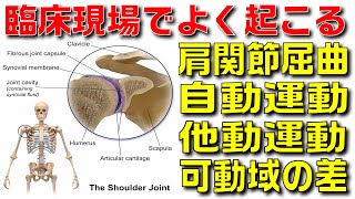 肩関節疾患を呈した患者さんの肩関節屈曲角度が他動運動と自動運動で乖離する理由を解説します！【機能解剖学×理学療法士】