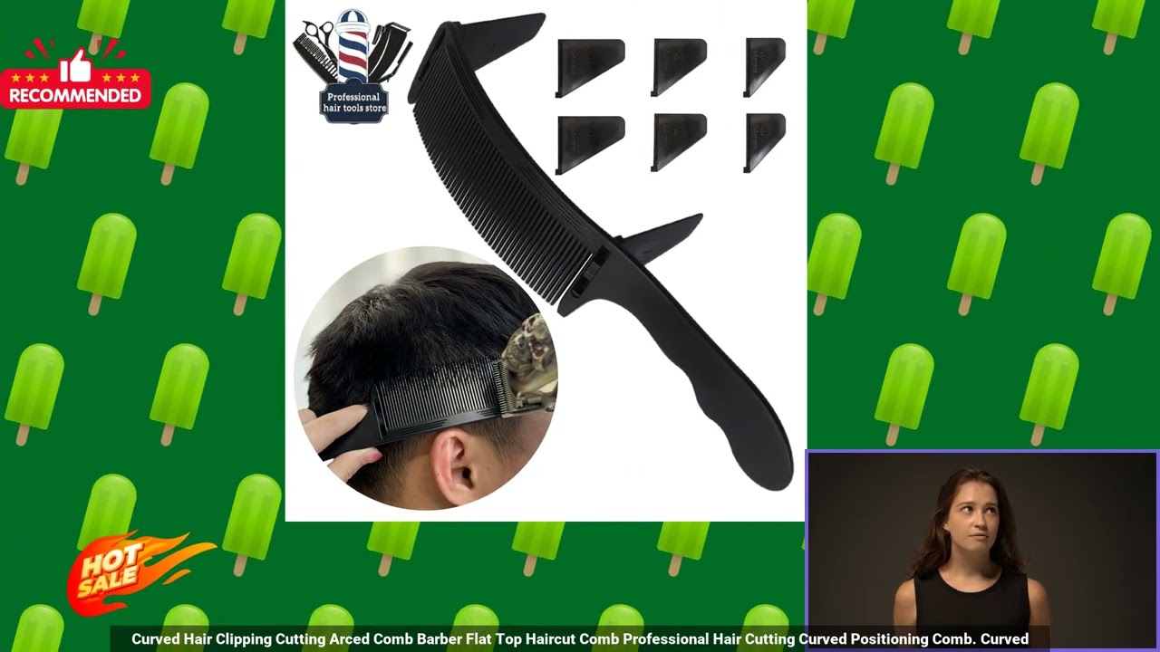 3256805379509734 Curved Hair Clipping Cutting Arced Comb Barber Flat Top Haircut Comb P